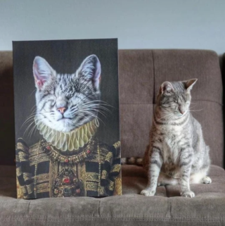 Crown and Paw Cat Portrait